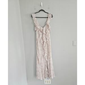 Storia Ivory Maueve Ruffle Maxi Dress Size M NWT